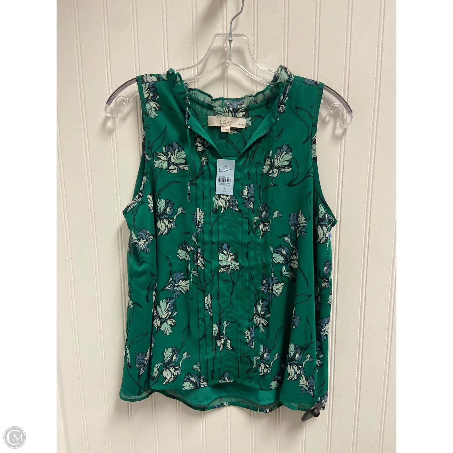 Top Sleeveless By Loft In Green, Size: S
