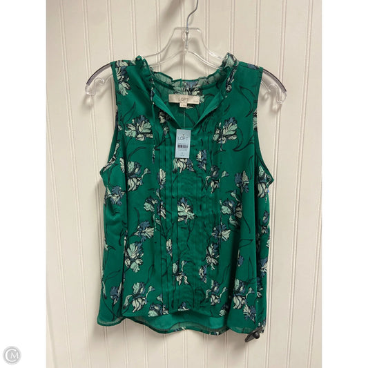 Top Sleeveless By Loft In Green, Size: S
