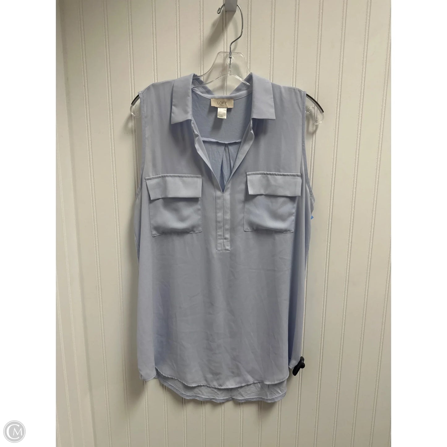 Top Sleeveless By Loft In Blue, Size: L