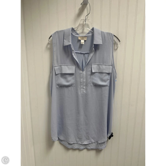 Top Sleeveless By Loft In Blue, Size: L