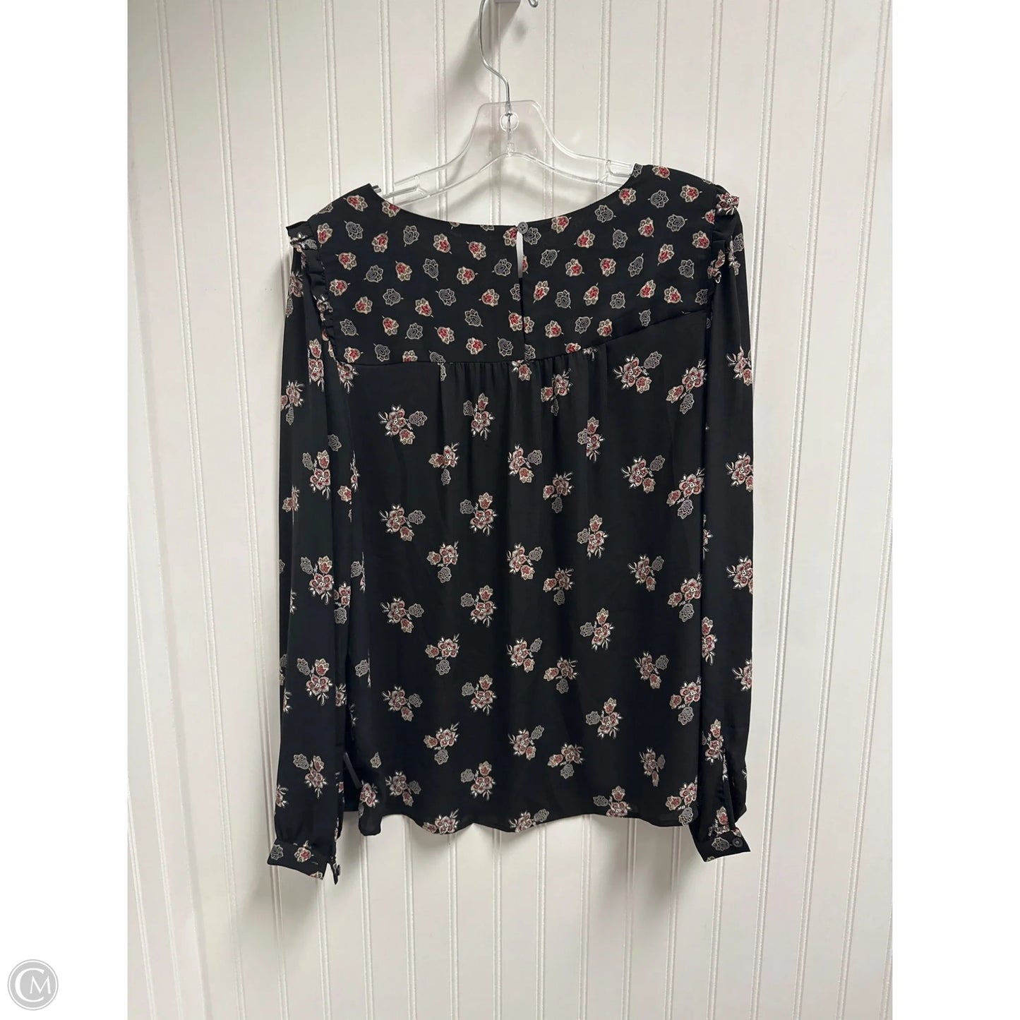 Top Long Sleeve By Loft In Black & Red, Size: M