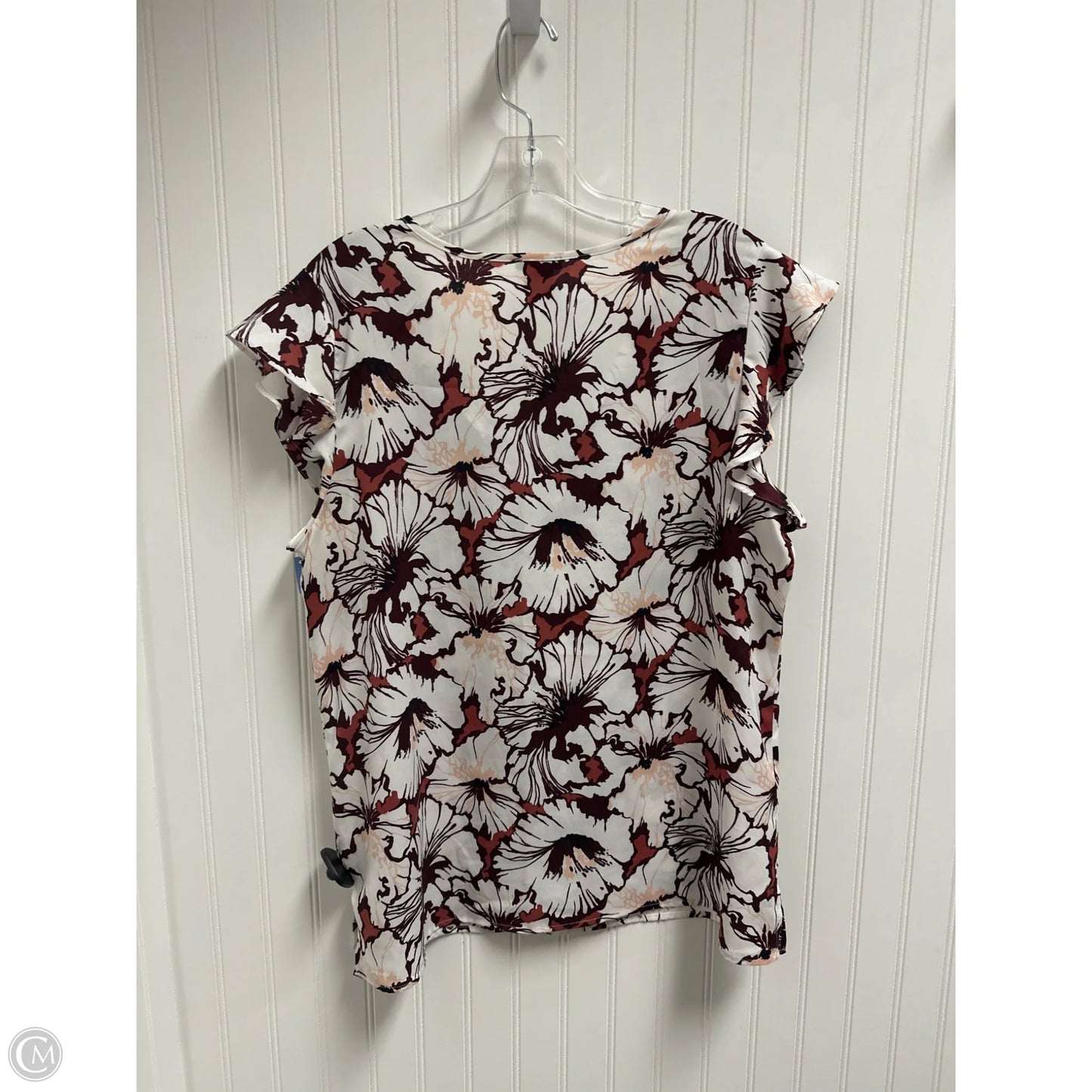 Top Short Sleeve By Ann Taylor In Floral Print, Size: L