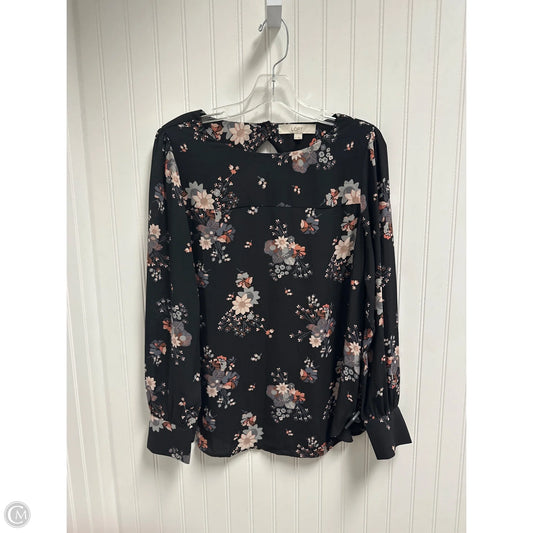 Top Long Sleeve By Loft In Floral Print, Size: M