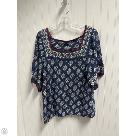 Top Short Sleeve By Lucky Brand In Blue, Size: L