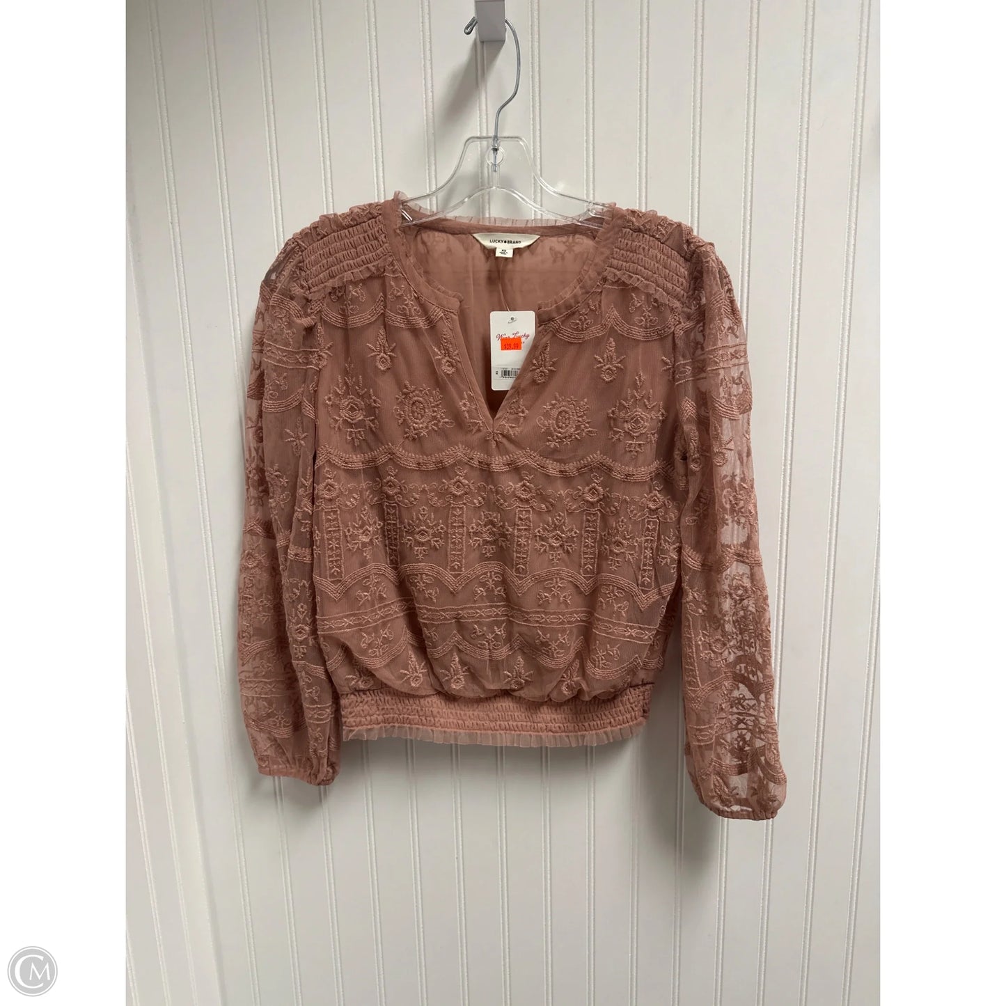 Top Long Sleeve By Lucky Brand In Pink, Size: Xs