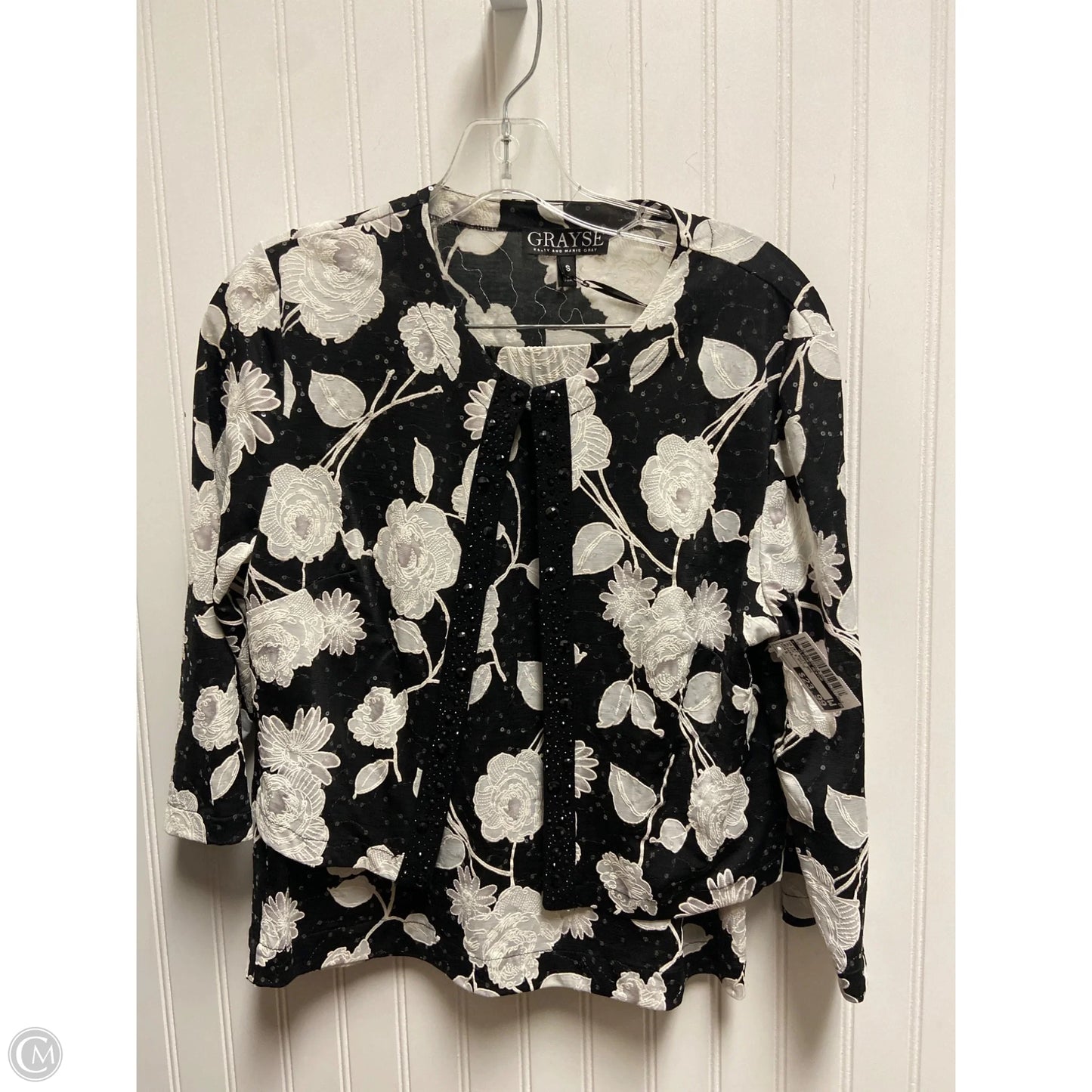 Skirt Suit 2pc By Clothes Mentor In Black & White, Size: S