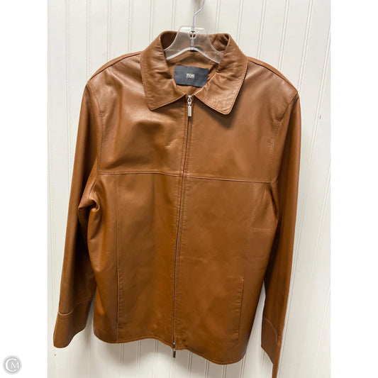 Jacket Leather By Clothes Mentor In Brown, Size: M