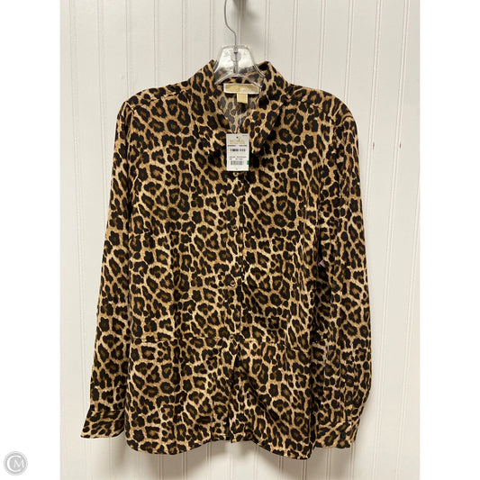 Top Long Sleeve By Michael By Michael Kors In Animal Print, Size: L