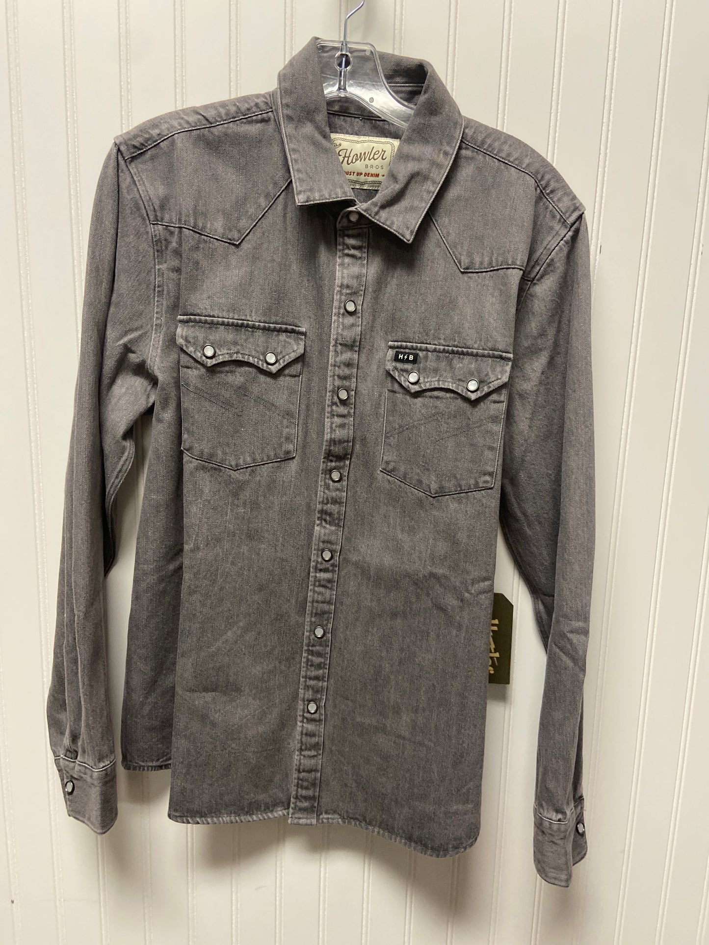 Jacket Denim By Clothes Mentor In Grey, Size: M