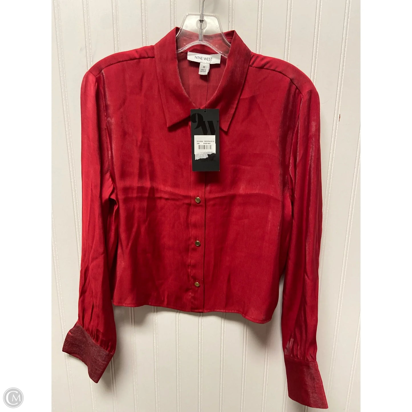 Top Long Sleeve By Nine West In Red, Size: M