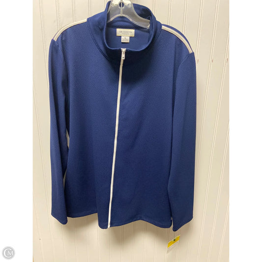 Athletic Jacket By Liz Claiborne In Blue, Size: Xl