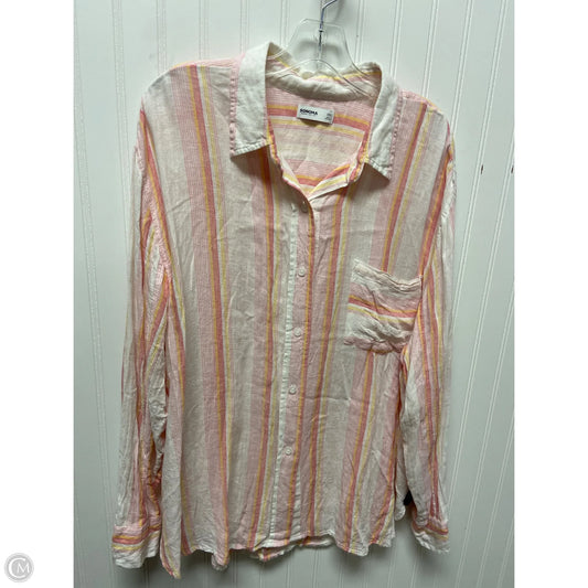 Top Long Sleeve By Sonoma In Striped Pattern, Size: 1x