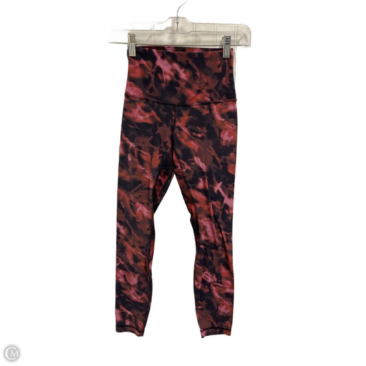 Athletic Leggings By Lululemon In Black & Pink, Size: Xs