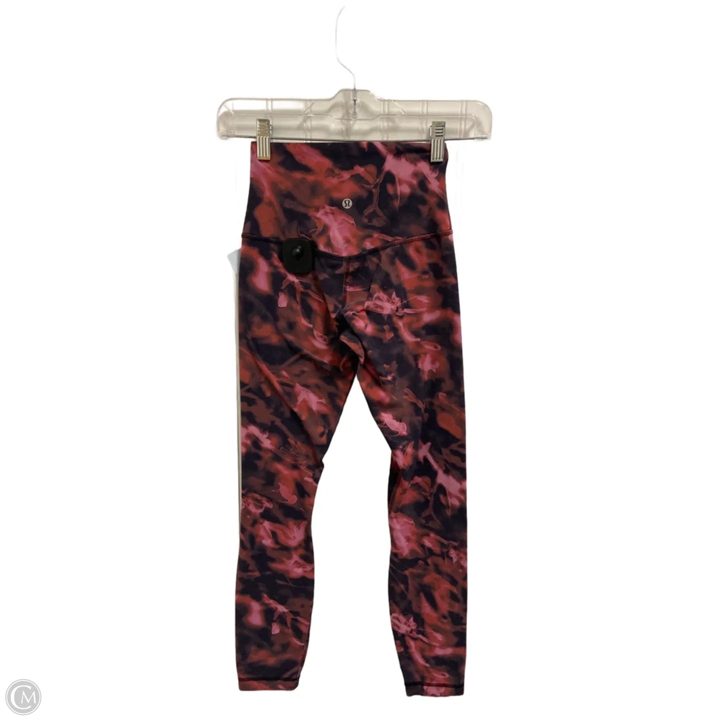 Athletic Leggings By Lululemon In Black & Pink, Size: Xs