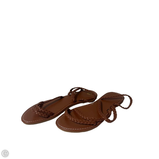 Sandals Flats By Clothes Mentor In Brown, Size: 10.5
