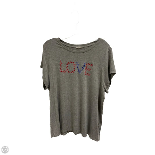 Top Short Sleeve By Clothes Mentor In Grey, Size: 1x