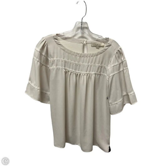 Top Short Sleeve By Loft In White, Size: S