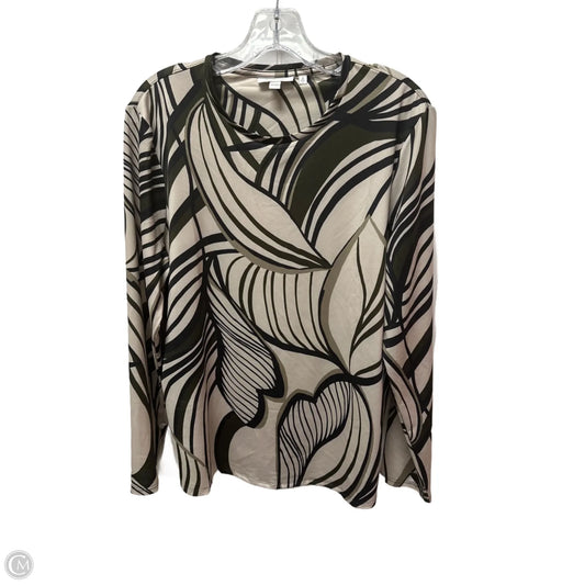 Top Long Sleeve By Chicos In Green & Tan, Size: L