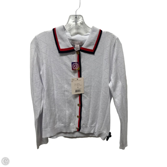 Sweater Cardigan By Carolyn Taylor In White, Size: S