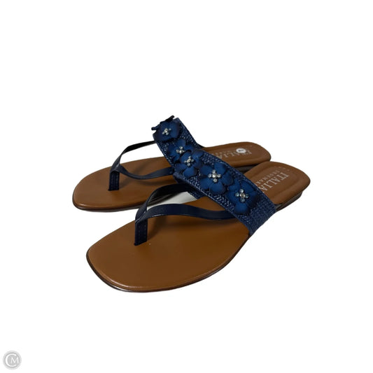 Sandals Flats By Italian Shoemakers In Blue, Size: 7