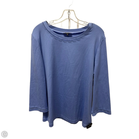 Top 3/4 Sleeve Designer By Lafayette 148 In Blue, Size: Xl