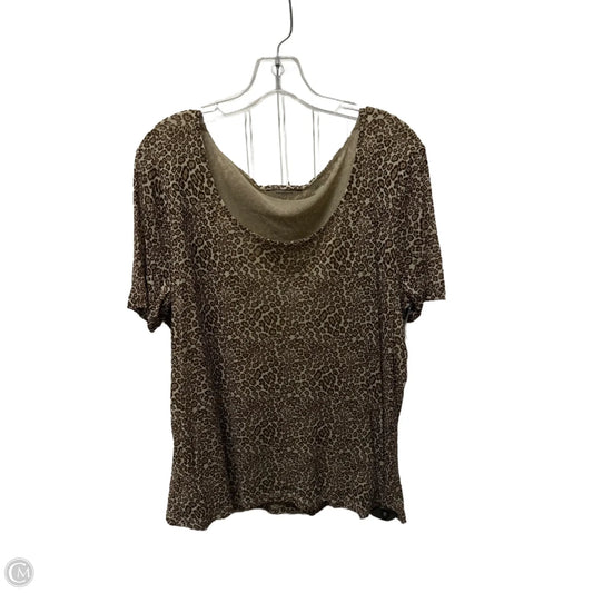 Top Short Sleeve By Liz Claiborne In Animal Print, Size: 1x
