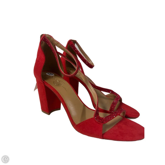 Shoes Heels Block By Jessica Simpson In Red, Size: 10