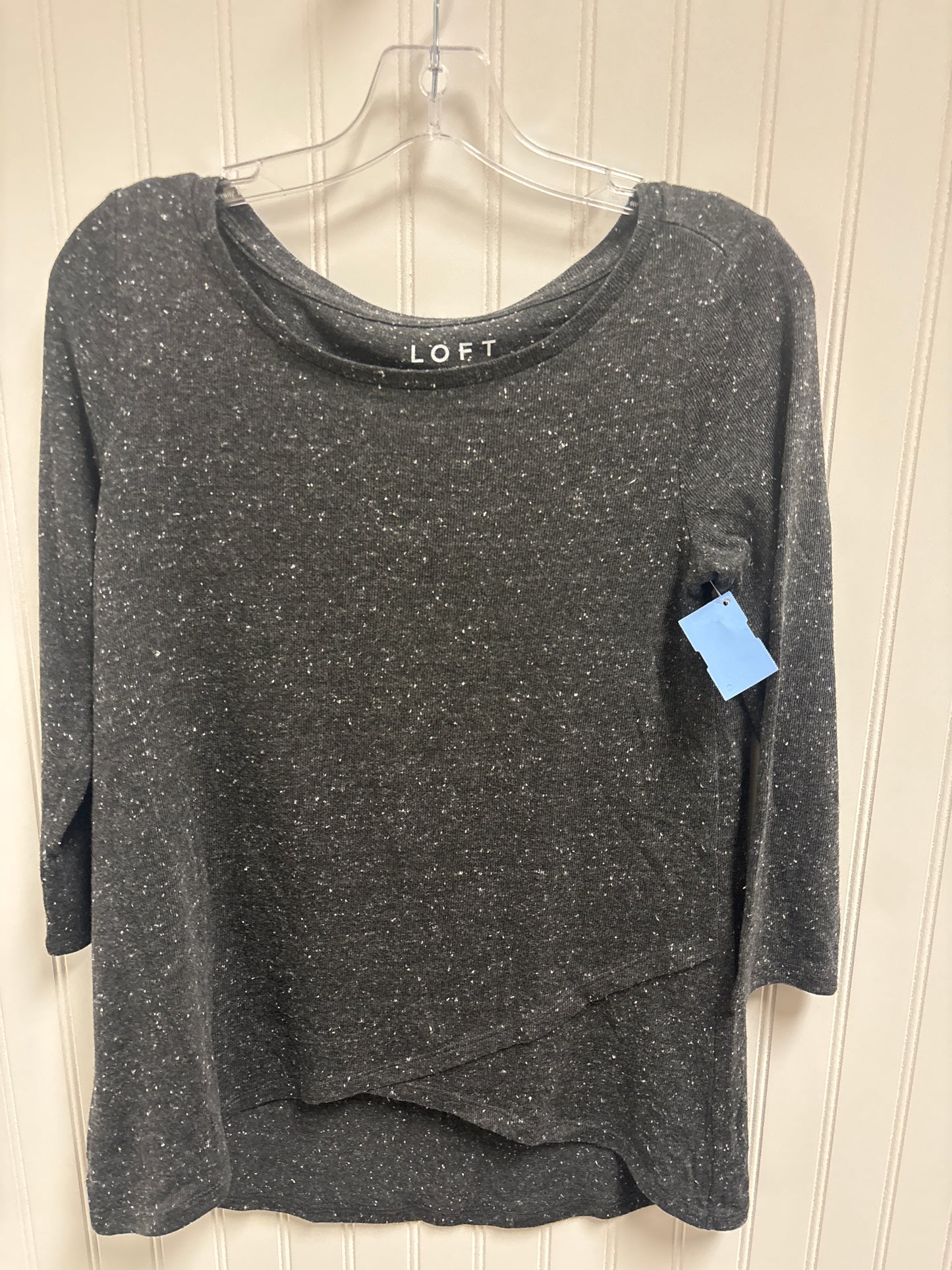 Top Long Sleeve Basic By Loft In Grey, Size: S