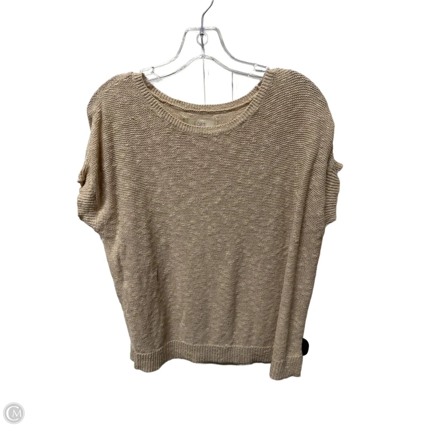 Top Short Sleeve By Loft In Beige, Size: M