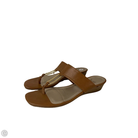 Sandals Flats By Impo In Brown, Size: 9.5