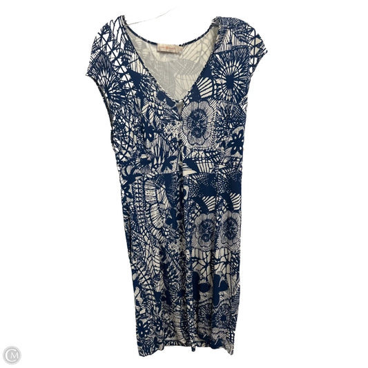 Dress Designer By Tory Burch In Blue & Cream, Size: L