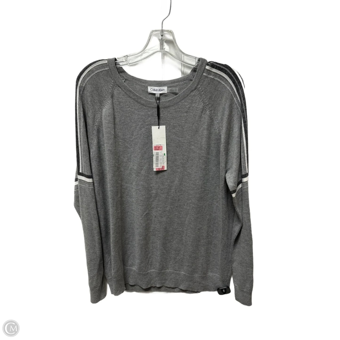 Sweater By Calvin Klein In Grey, Size: L