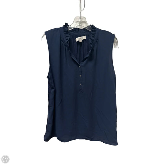 Top Sleeveless By Loft In Navy, Size: L