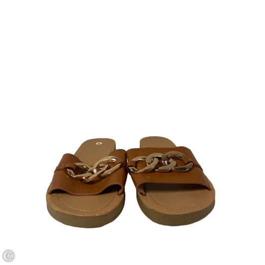 Sandals Flats By Soda In Brown, Size: 9