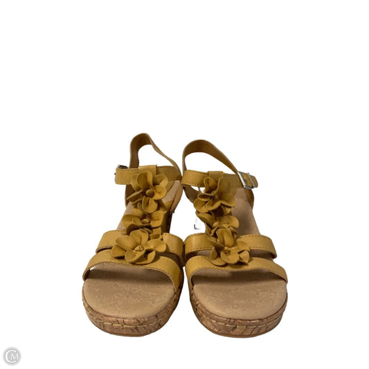 Sandals Heels Wedge By Boc In Brown, Size: 9