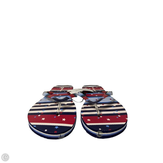 Sandals Flip Flops By Vera Bradley In Blue Red & White, Size: 9