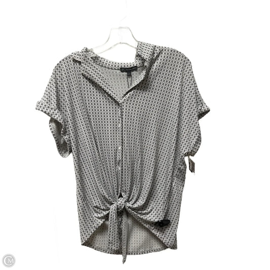 Top Short Sleeve By Adrianna Papell In White, Size: L