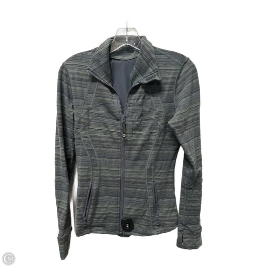 Athletic Jacket By Lululemon In Green & Grey, Size: S