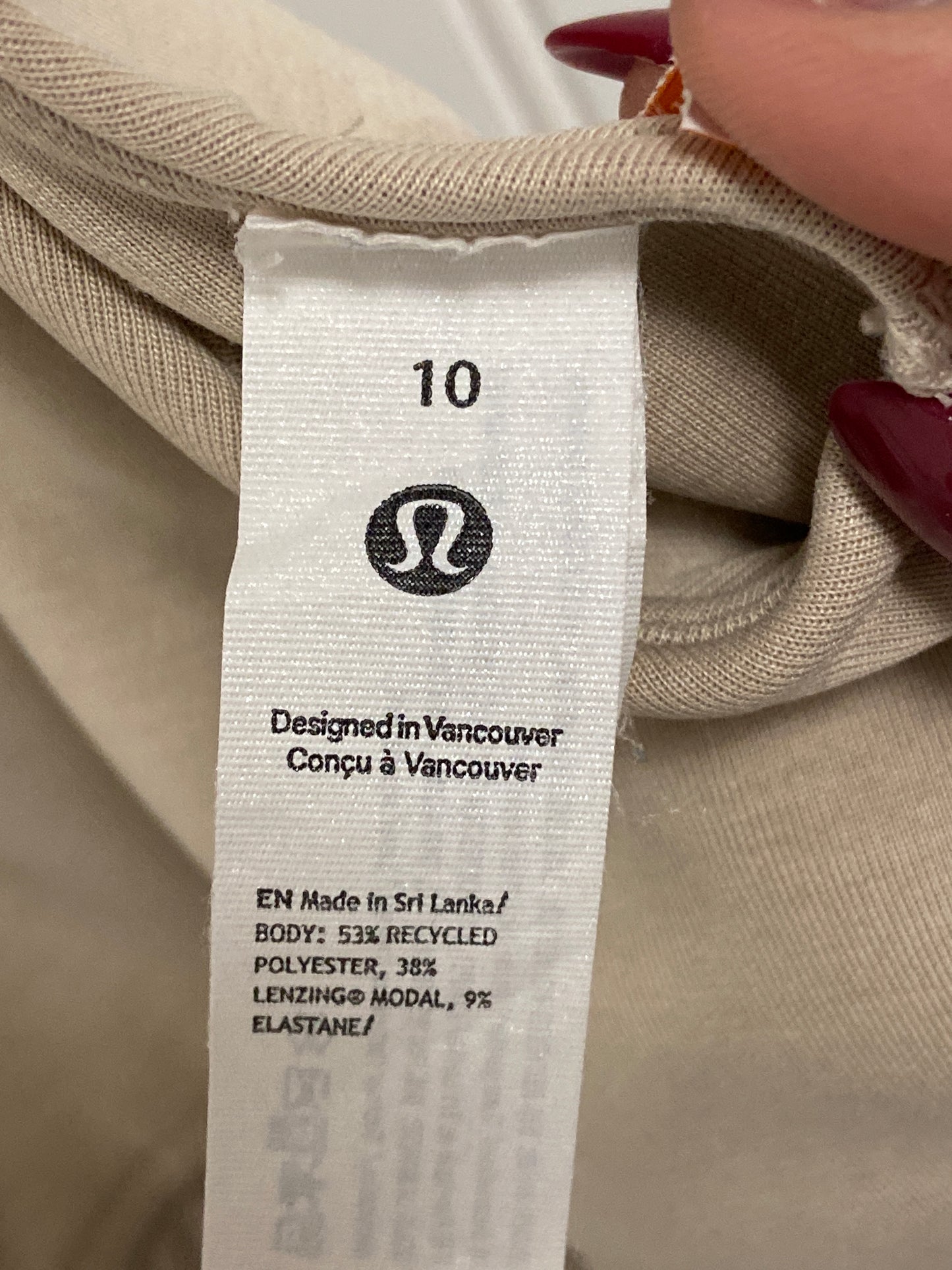 Athletic Bra By Lululemon In Beige, Size: M