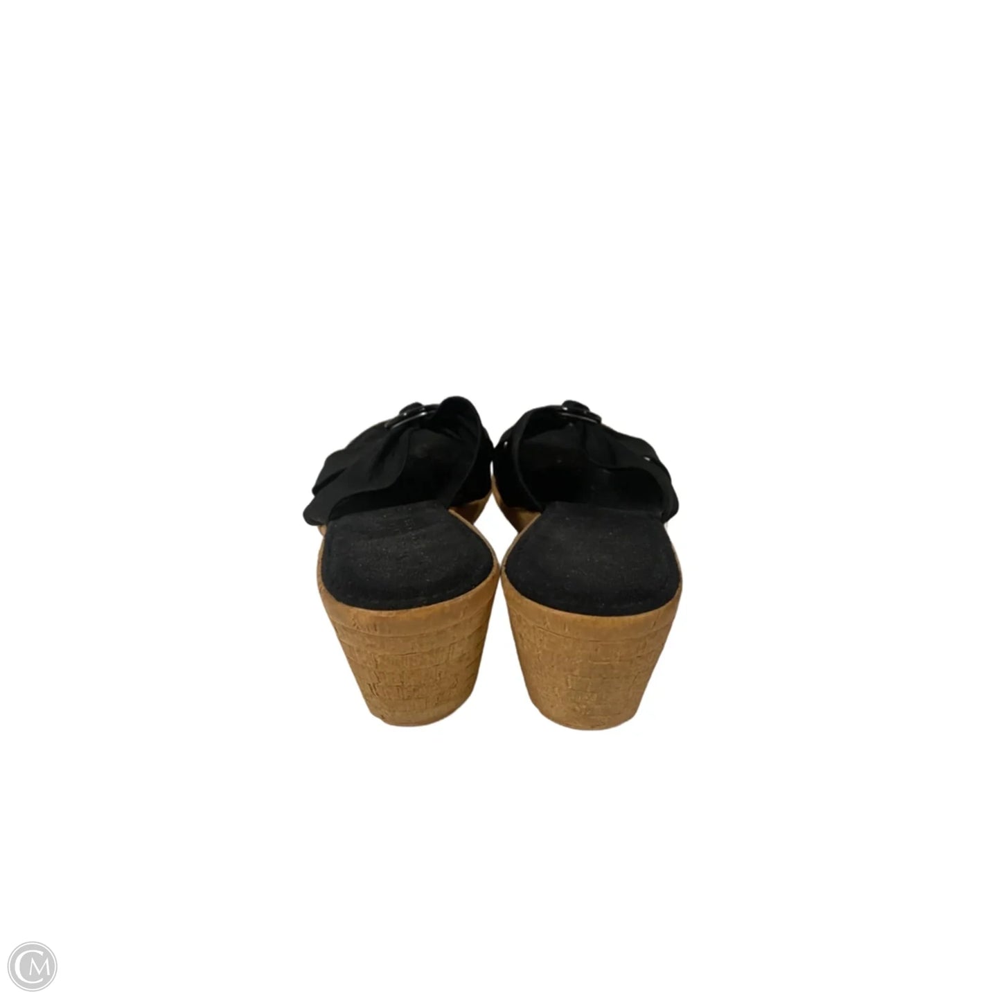 Sandals Heels Wedge By Italian Shoemakers In Black, Size: 8