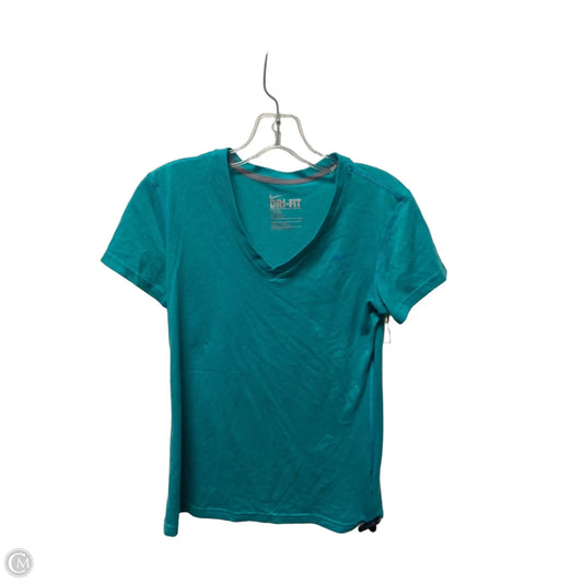 Athletic Top Short Sleeve By Nike In Blue, Size: S