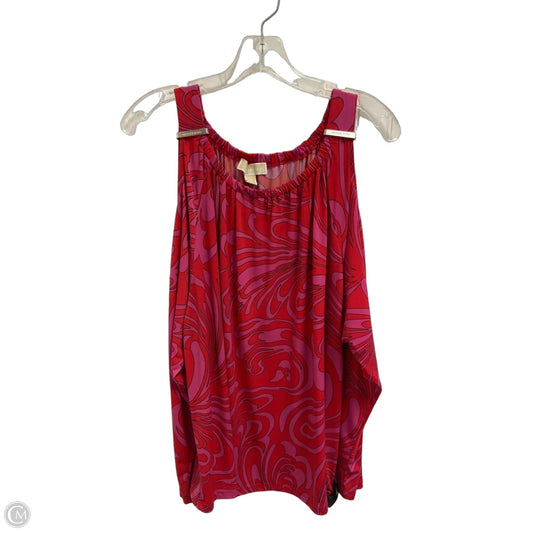 Top Long Sleeve By Michael By Michael Kors In Orange & Pink, Size: 1x