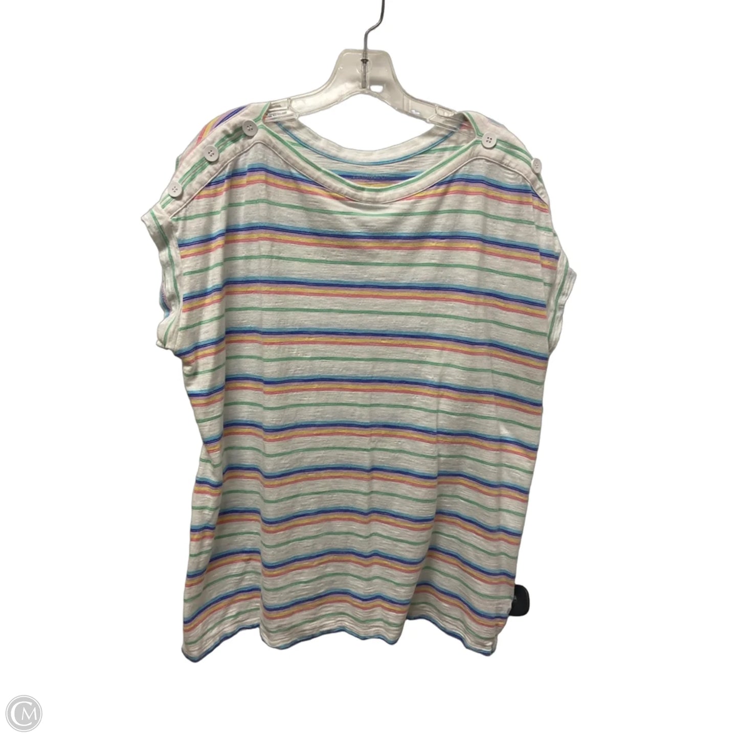 Top Short Sleeve By Talbots In Striped Pattern, Size: 2x