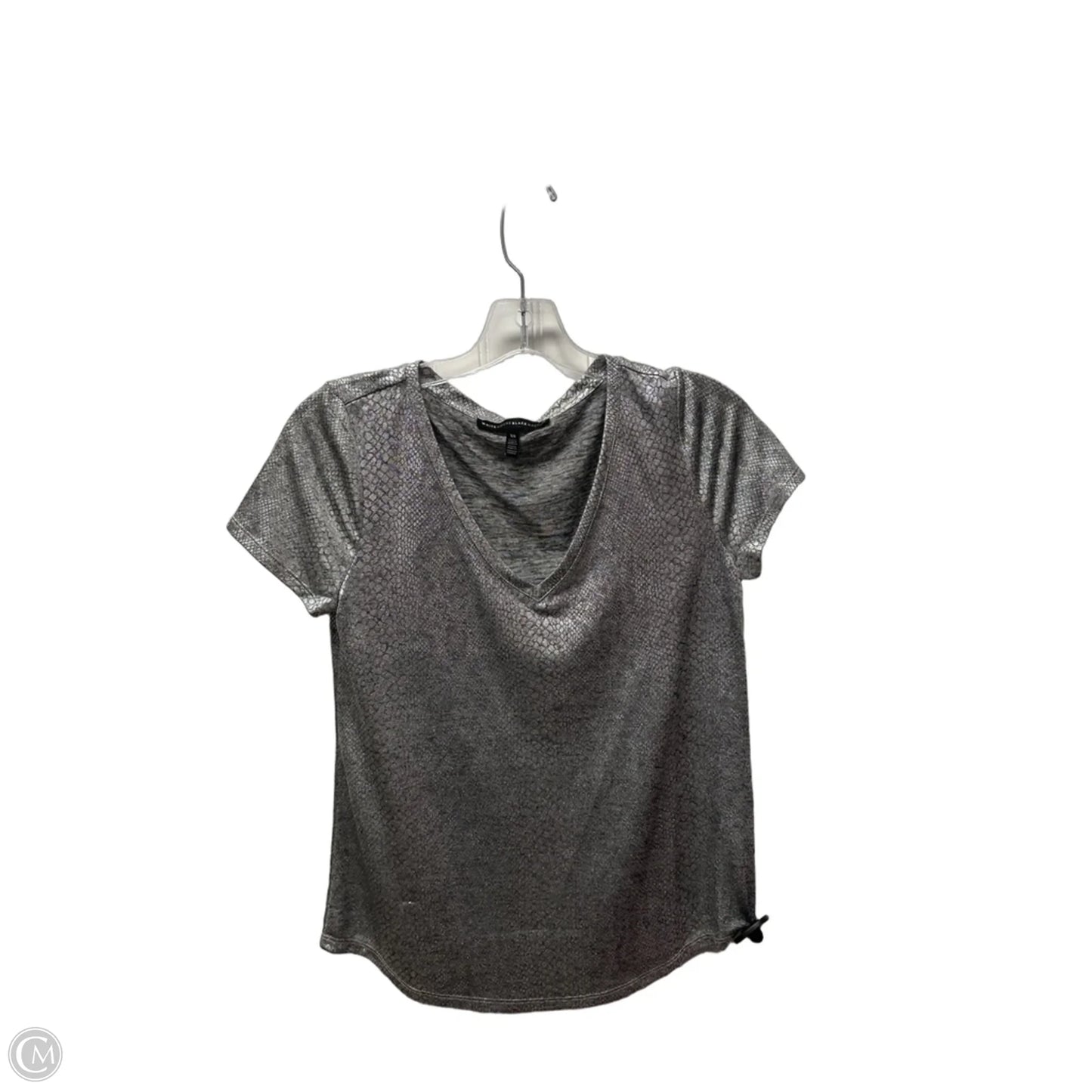 Top Short Sleeve By White House Black Market In Silver, Size: Xs
