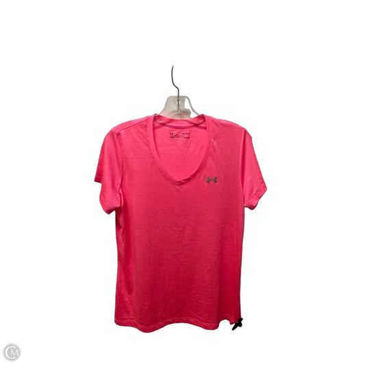 Athletic Top Short Sleeve By Under Armour In Pink, Size: M