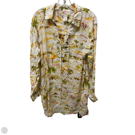 Swimwear Cover-up By C And C In Cream & Orange, Size: L