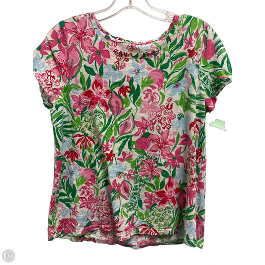 Top Short Sleeve Designer By Lilly Pulitzer In Floral Print, Size: S