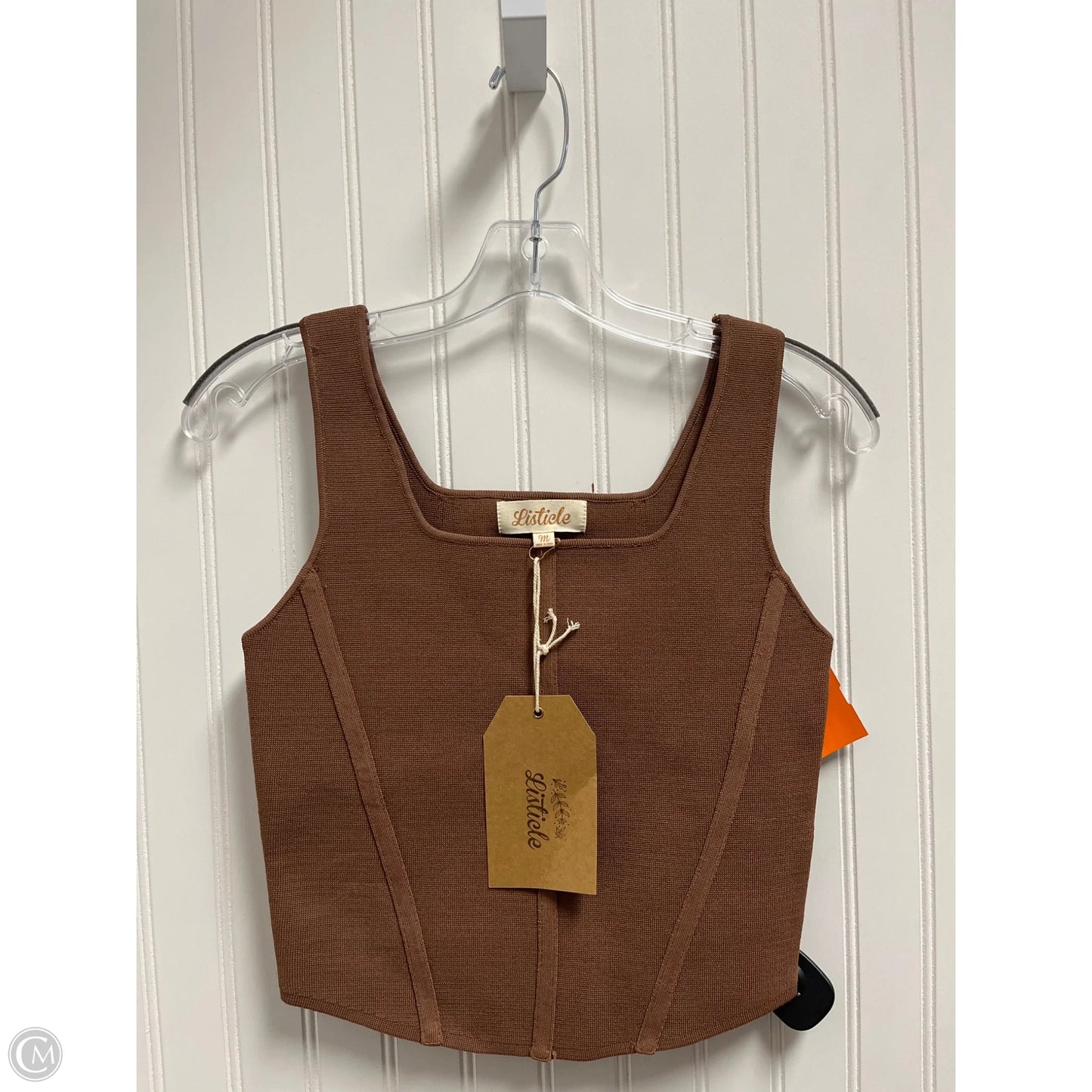 Top Sleeveless By Listicle In Brown, Size: M