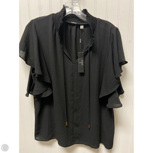 Top Short Sleeve By Tahari By Arthur Levine In Black, Size: L