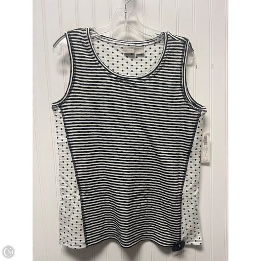 Top Sleeveless By Chicos In Black & White, Size: M